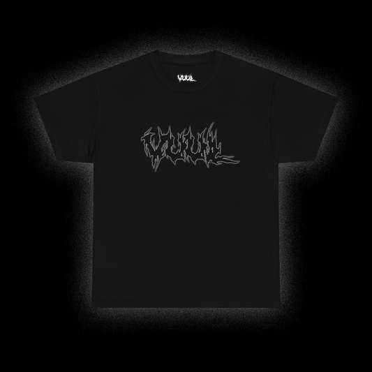 og black double print tee