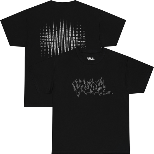 og black double print tee