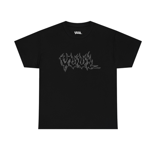 og black double print tee