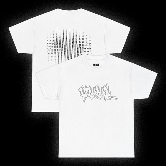 og white double print tee