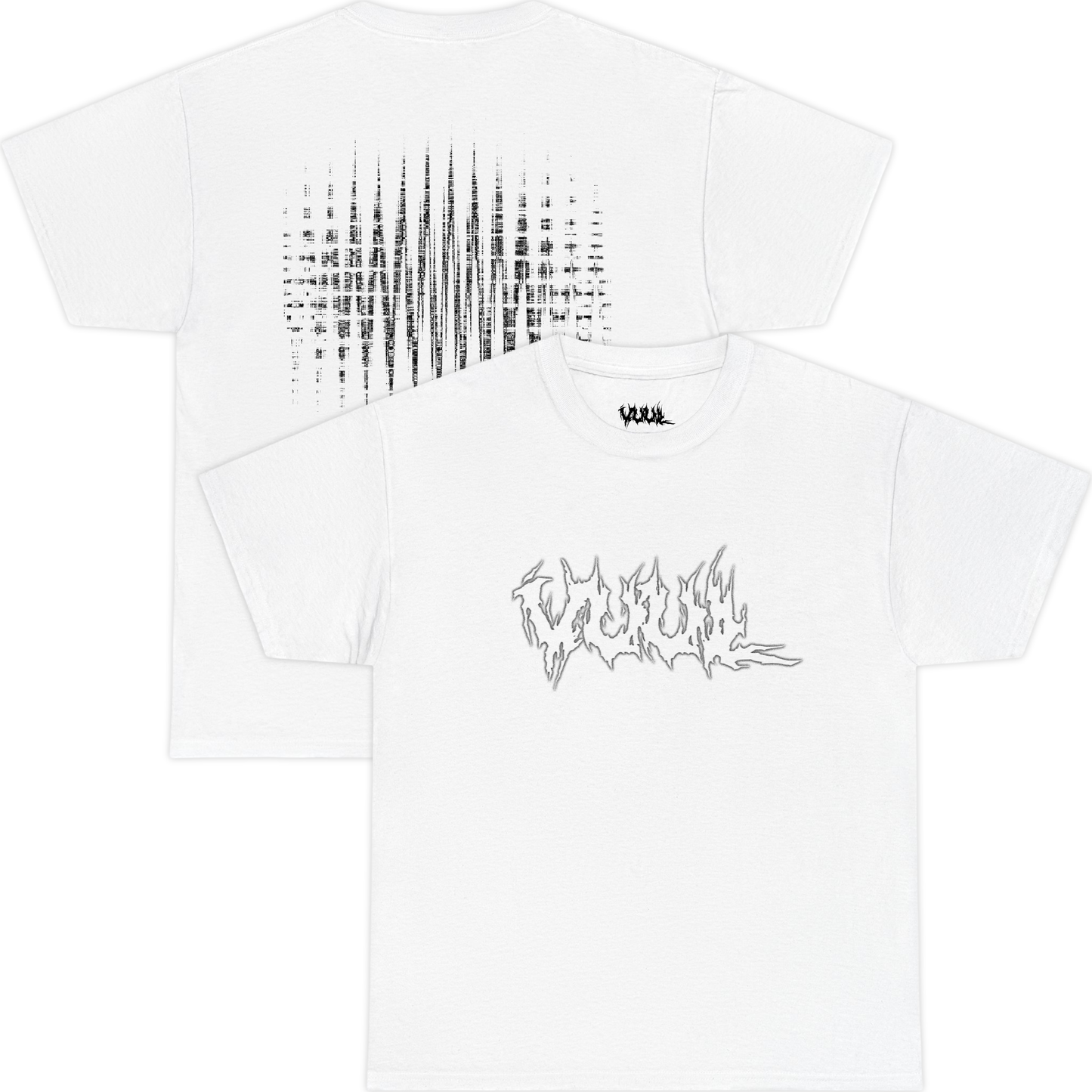 og white double print tee