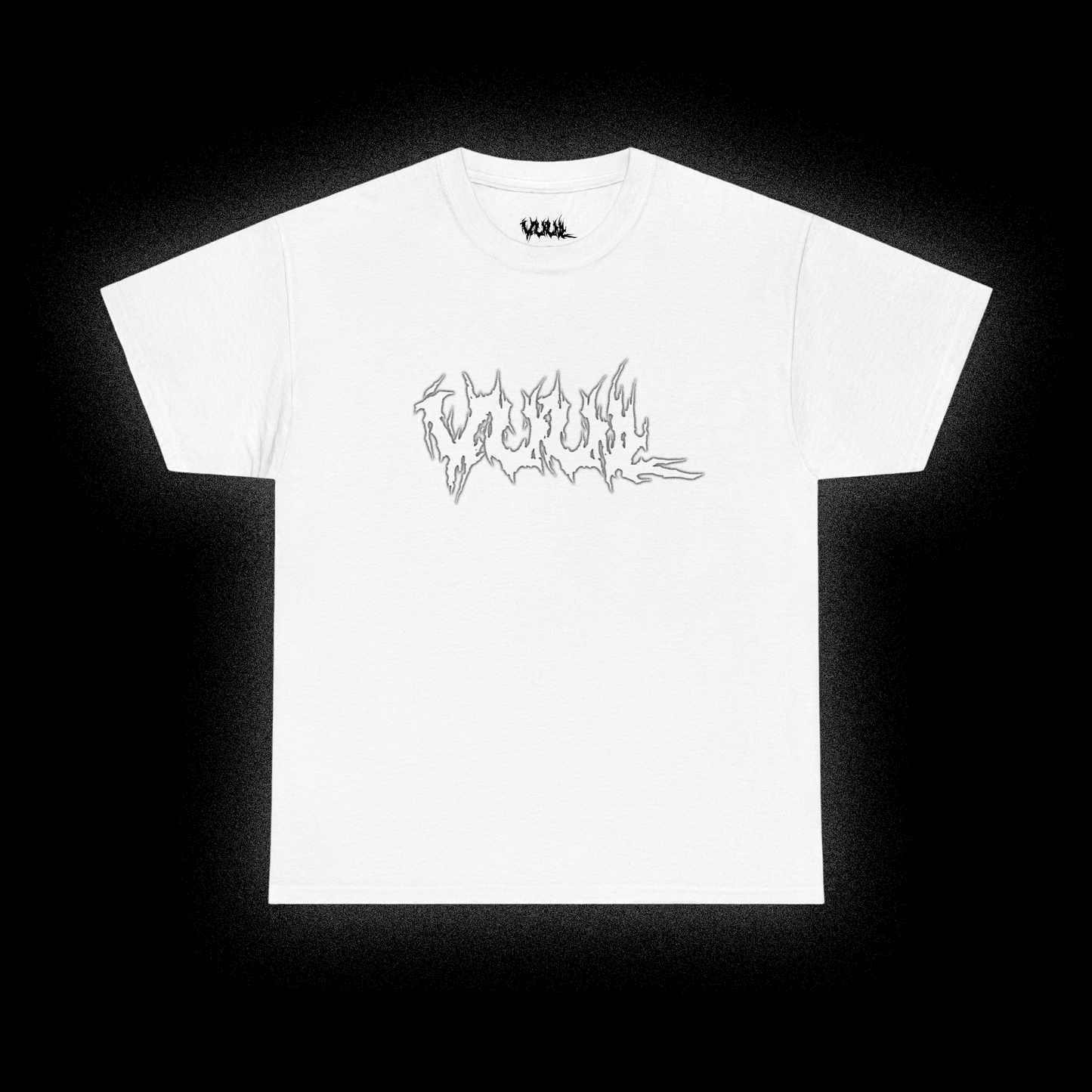 og white double print tee