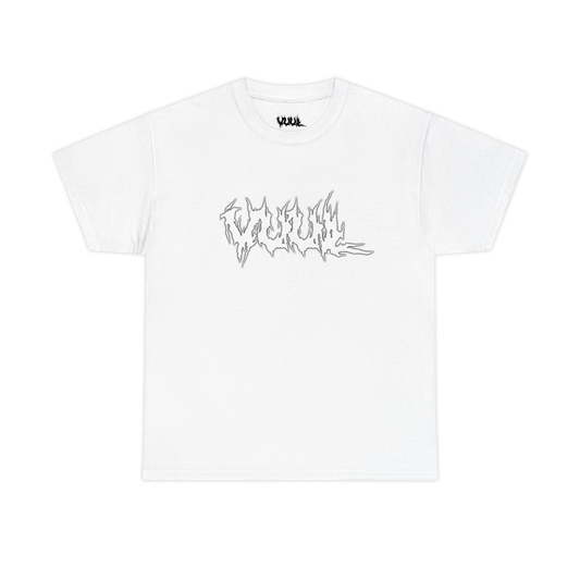 og white double print tee